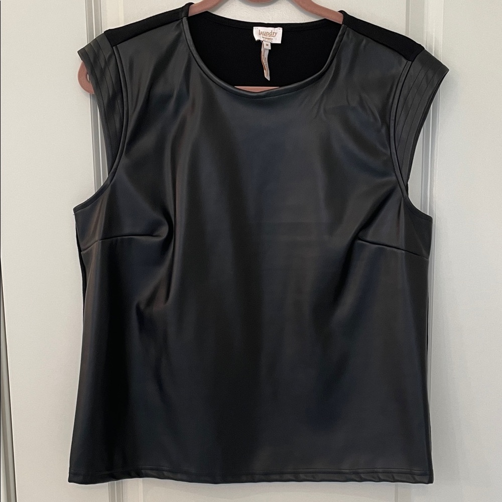 Laundry By Shelli Segal Black Sleeveless Muscle Tee